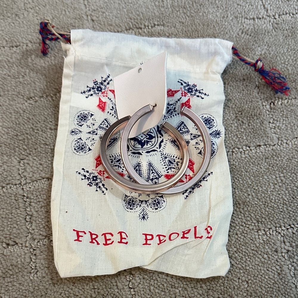 Free People Rose Gold Large  Hoop Earrings